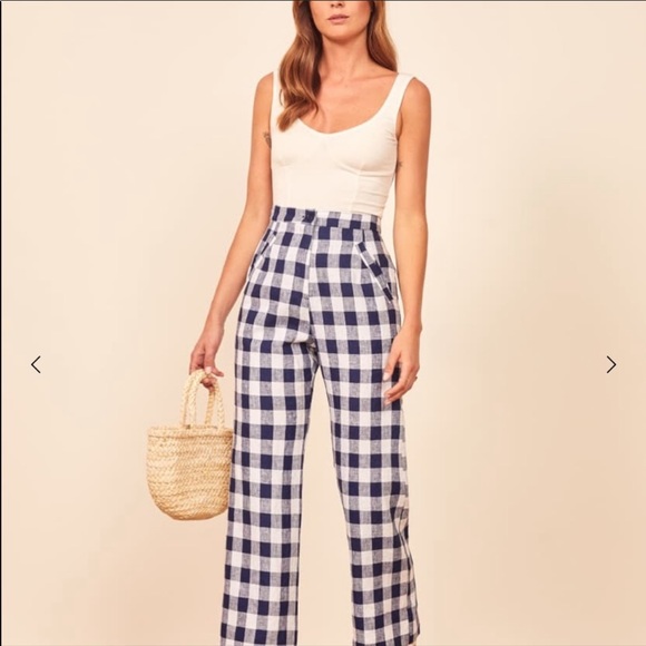 reformation plaid pants